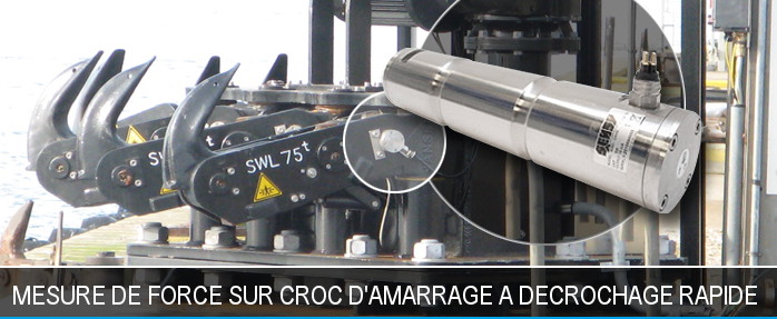 Mesure force sur croc amarrage decrochage rapide