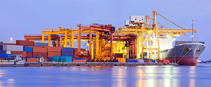 Weighing sea containers